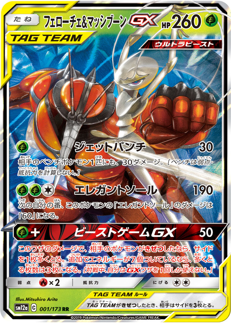 Pheromosa & Buzzwole Pokemon card – SM12a: TAG TEAM GX: Tag All Stars 001/173