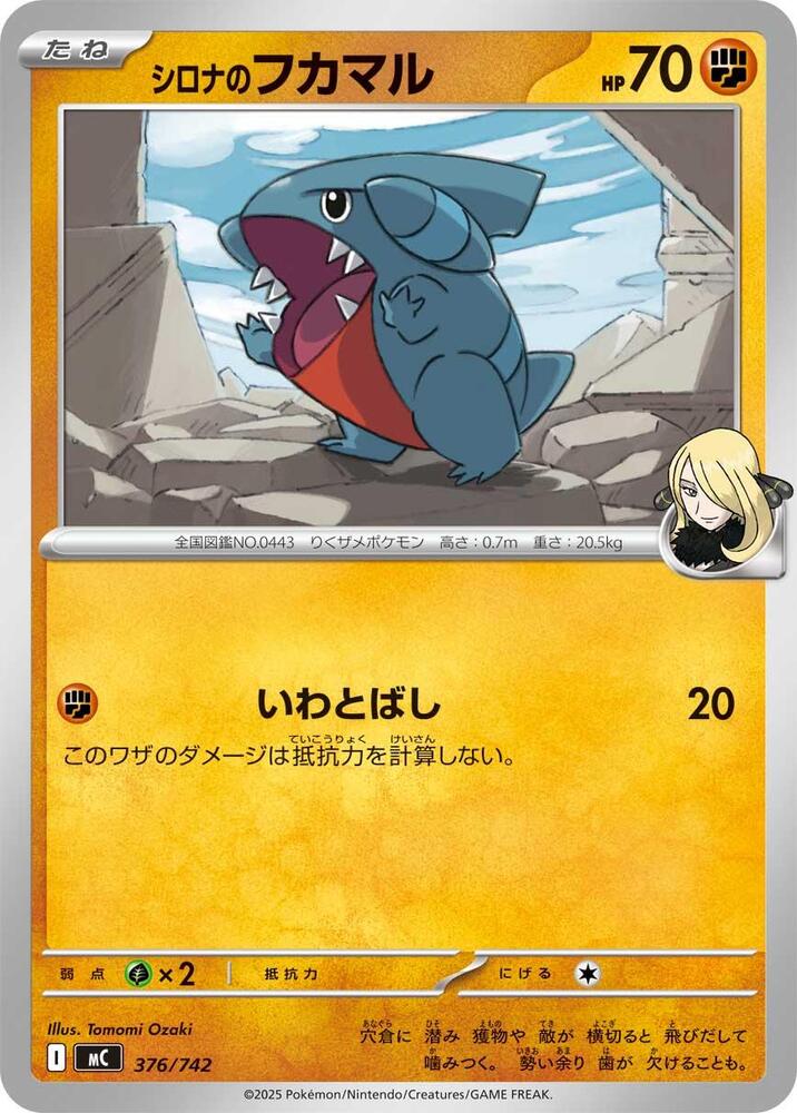 Cynthia's Gible Pokemon card –  376/742