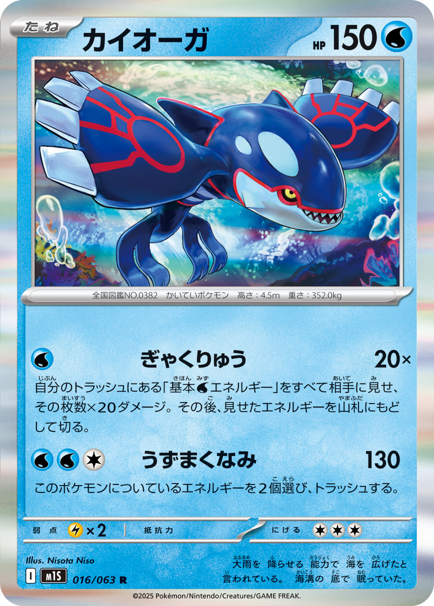 Kyogre Pokemon card – m1S: Mega Symphonia 016/063