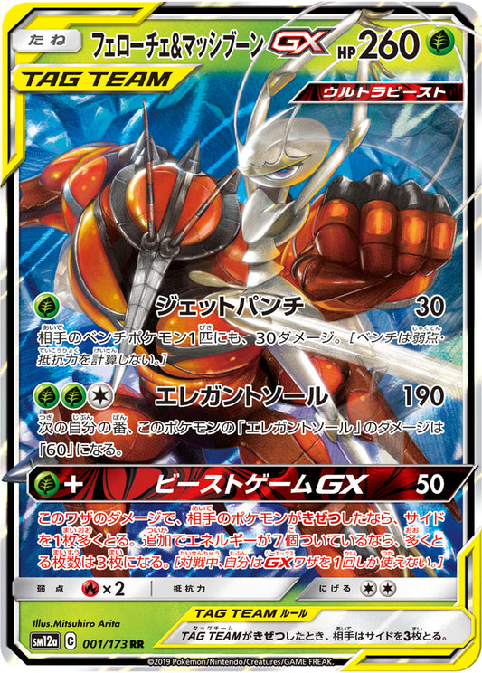 Pheromosa & Buzzwole Pokemon card – SM12a: TAG TEAM GX: Tag All Stars 001/173