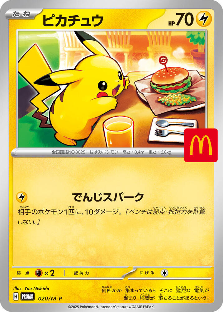 Pikachu Pokemon card –  020/M-P