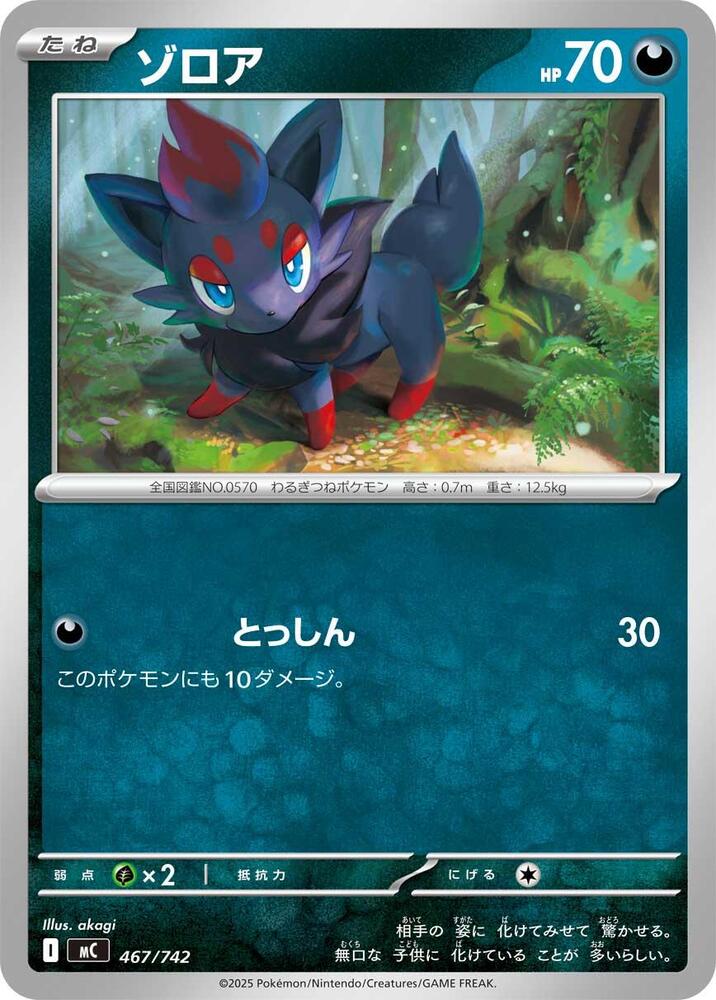 Zorua Pokemon card –  467/742